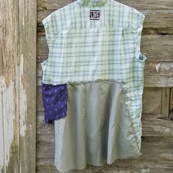 Sugar Skull Upcycled Asymmetrical Blouse - Picture 4 of 4